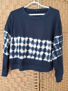 Splendid size M Tie-Dye Crewneck Sweater - Navy and White